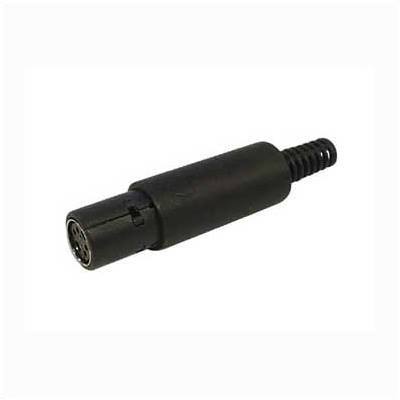 Female 4p Mini-Din Plug - Black