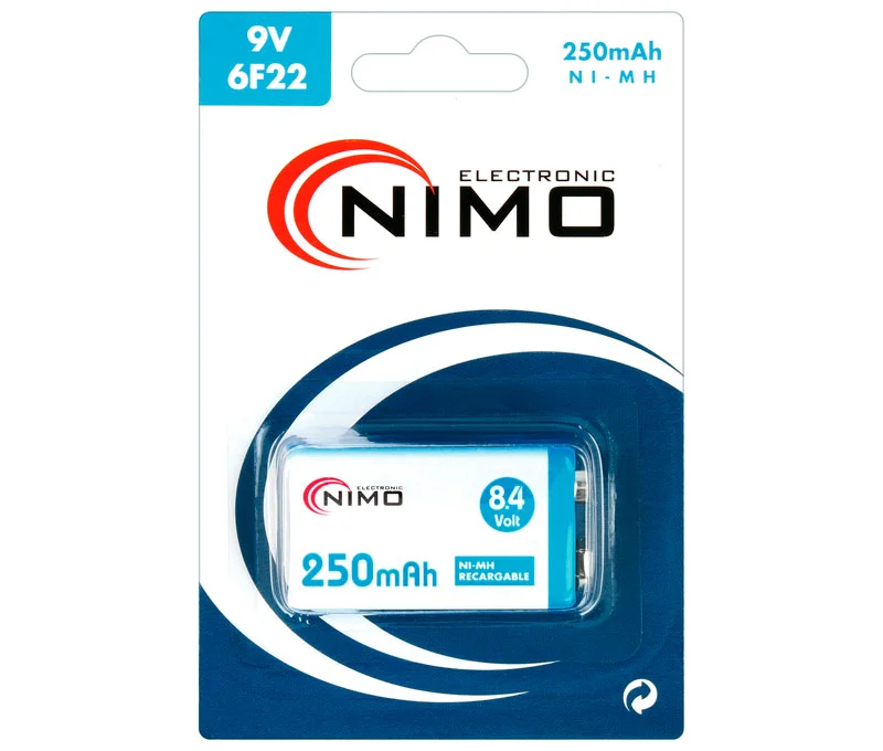 Pilha Recarregavel 9v 250mah Ni-Mh Rc22