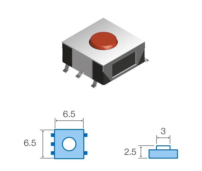 Pulsador de Tato SMD 12vdc 50ma