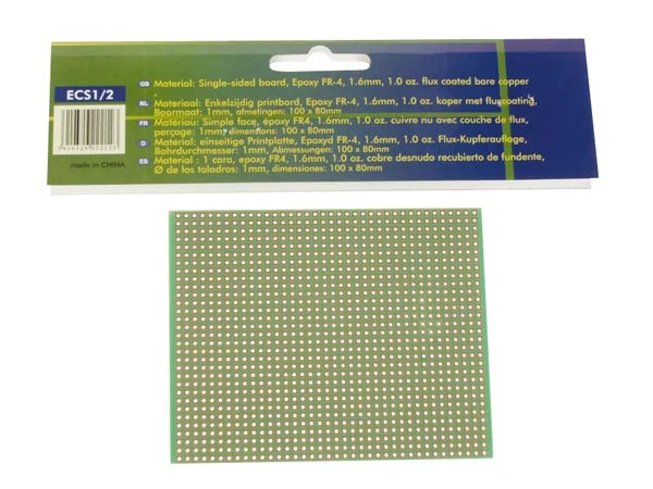Placa Eurocard 1-Furo - 100x80mm - Fr4 (1un/Emb)