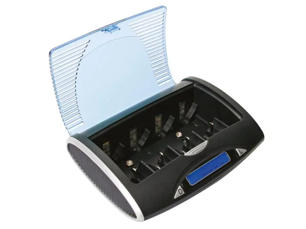 Carregador / Descarregador Universal R&aacute;pido para Bateria Nimh com Lcd e Sa&iacute;da do Usb