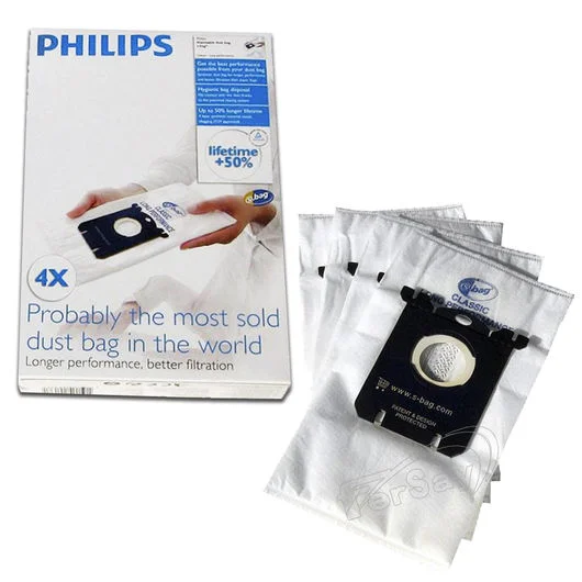 Philips S-Bag 4 X Dust Bags Vacuum Cleaner Bags