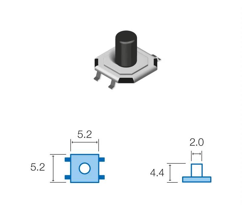 Pulsador de Tato SMD 12vdc 50ma