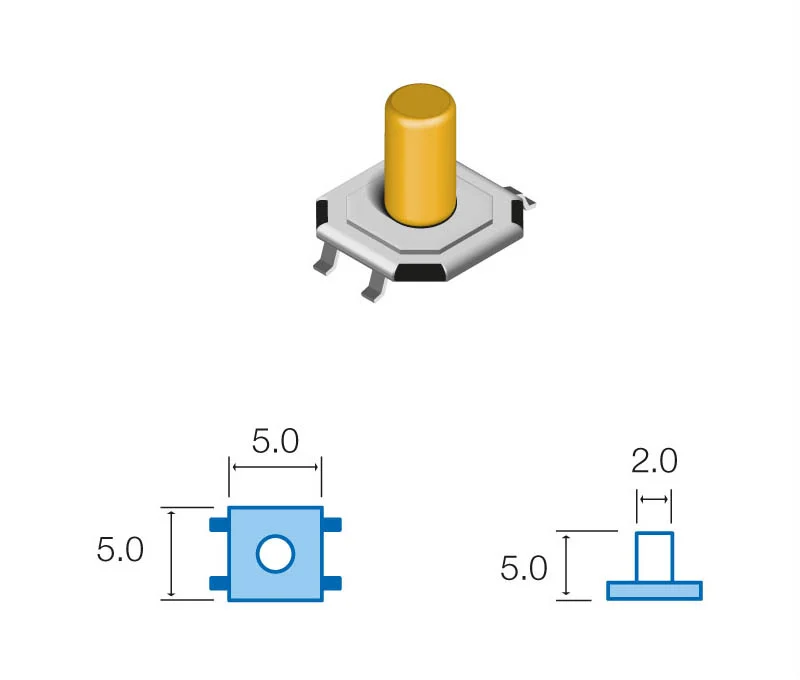 Pulsador de Tato SMD 12vdc 50ma
