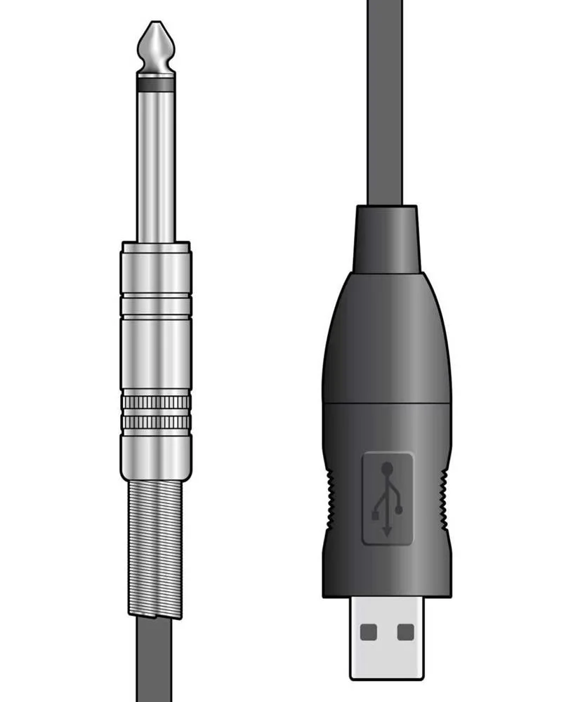 Mono 6.3mm Jack To Usb Converter Lead