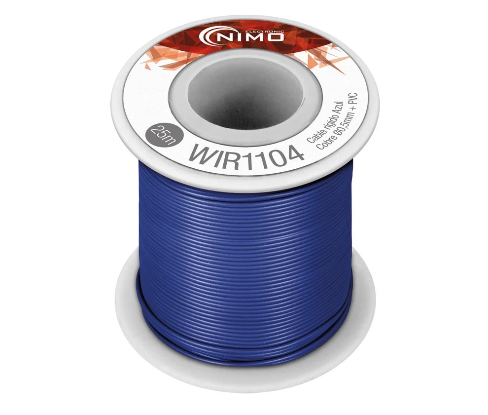 Cabo Rigido 0.5Mm Pvc Azul 25M