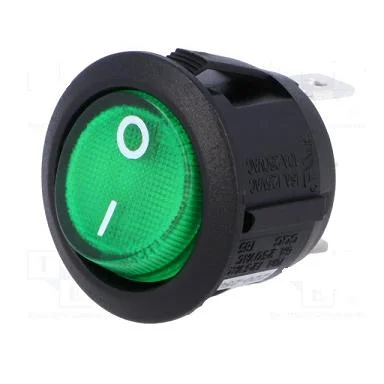 Interruptor Rocker Redondo Spst/on-off Verde