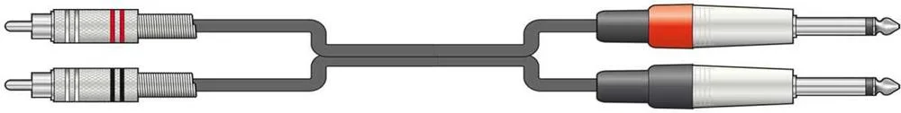 Cable 2 Rca Macho a 2 Jack 6.3 Macho 1.5m