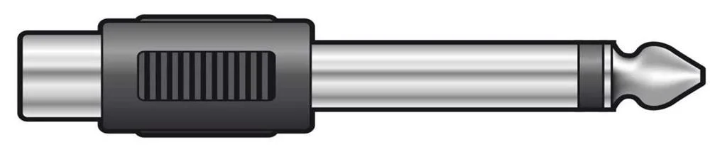 Adaptador Jack 6.3mm Mono Macho a Rca Hembra