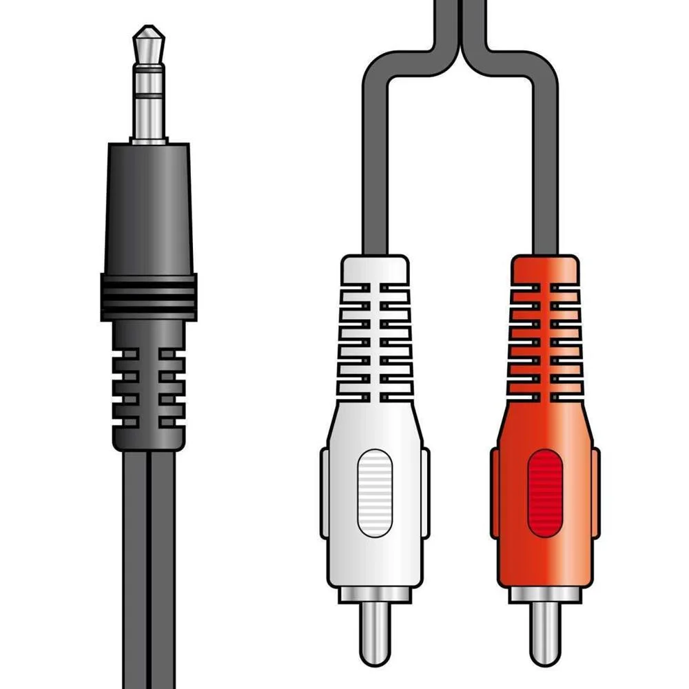 3.5mm Stereo Plug To 2 X Rca Plugs Lead 1.2m