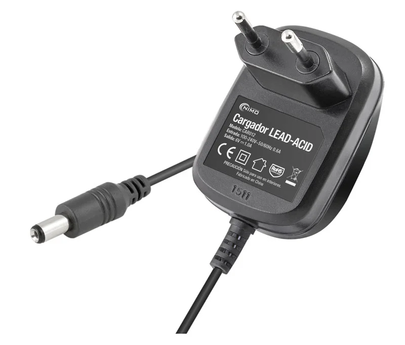 Carregador De Baterias De Chumbo 6V 1A