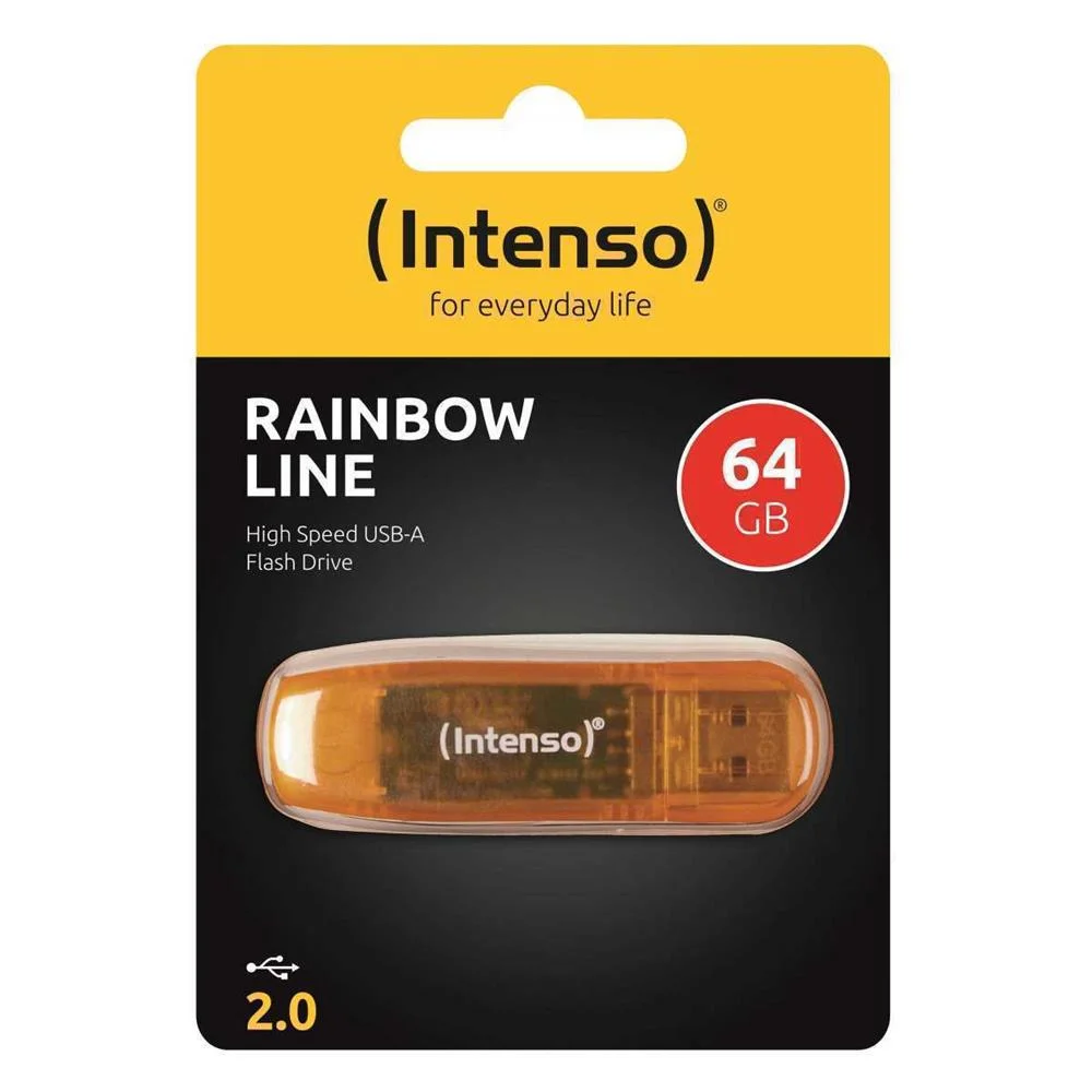 Mem&oacute;ria Usb Intenso Faelap0282 Usb 2.0 64 Gb Laranja 64 Gb Mem&oacute;ria Usb 
