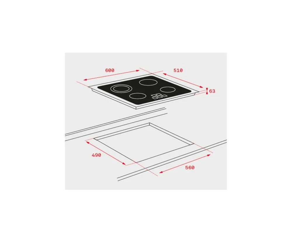 Placa Encastrar Teka - Tz 6415  -  Biselada