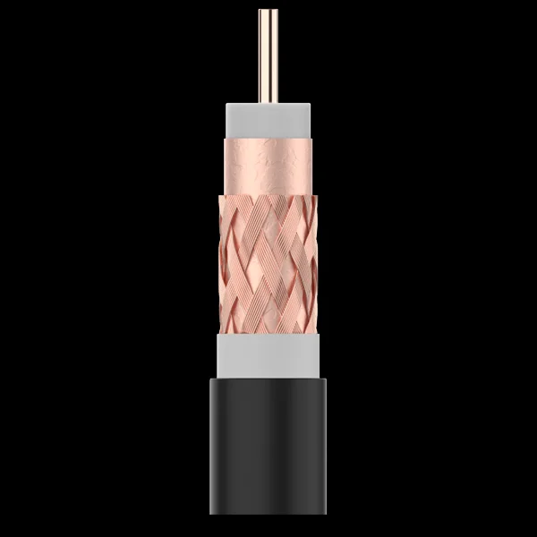 Cabo Coaxial Preto Cobre