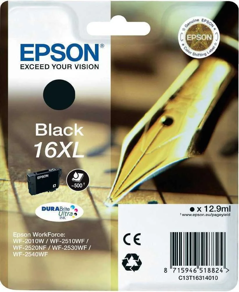Tinteiro Epson Compat&iacute;vel 16 Xl, T1631 Preto