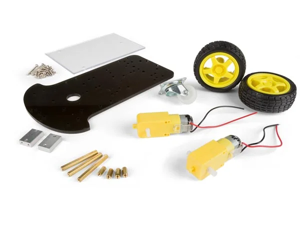 Kit Rob&oacute;tica C/ Motor, Chassis e 2 Rodas Motrizes