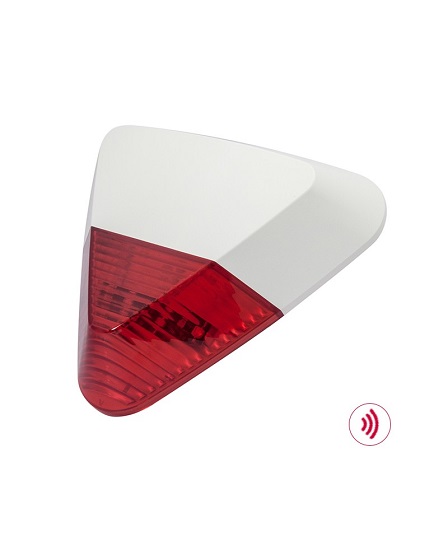 Sirene Exterior Com Luz Strobe Vermelha