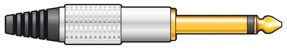 Conector Macho Dorado de 6,3 Mm Con Protector de .