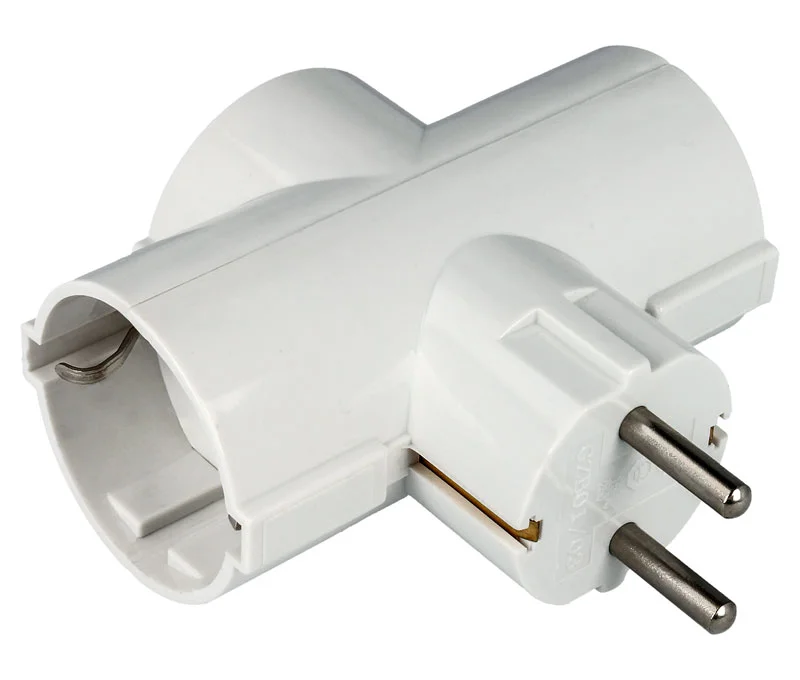 Tomada "Domin&oacute;" Schuko 3x16a 3500w M&aacute;ximo Branco