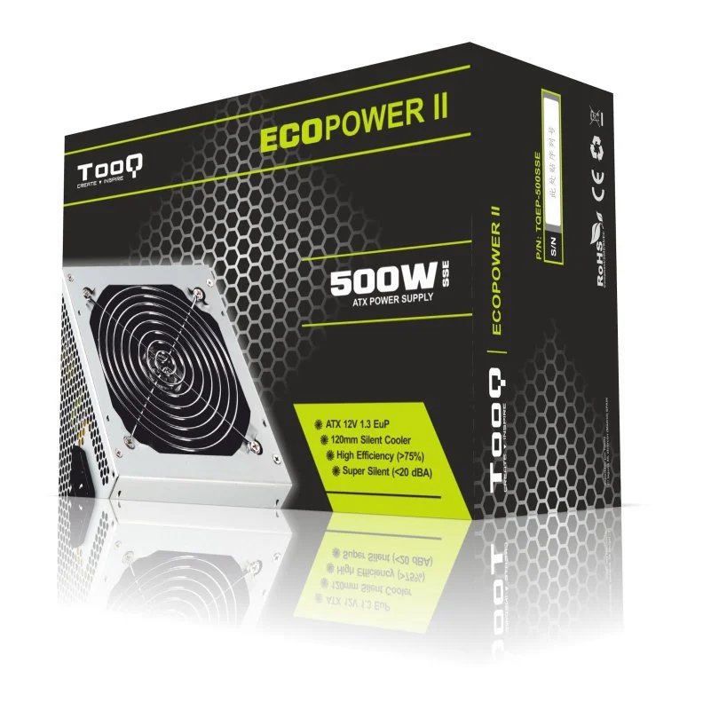 Fuente de Alimentaci&oacute;n TooQ TQEP-500SSE/ 500W/ Ve.