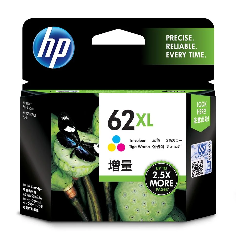 Cartucho de Tinta Original Hp 62xl Tricolor Offic.