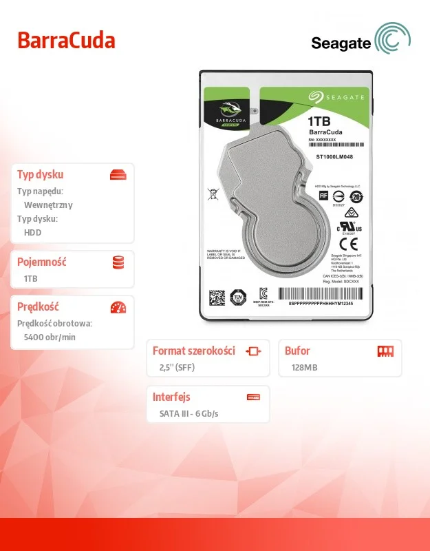 Seagate 1tb 2.5 Sataiii 128mb 6gb/S - St1000lm048