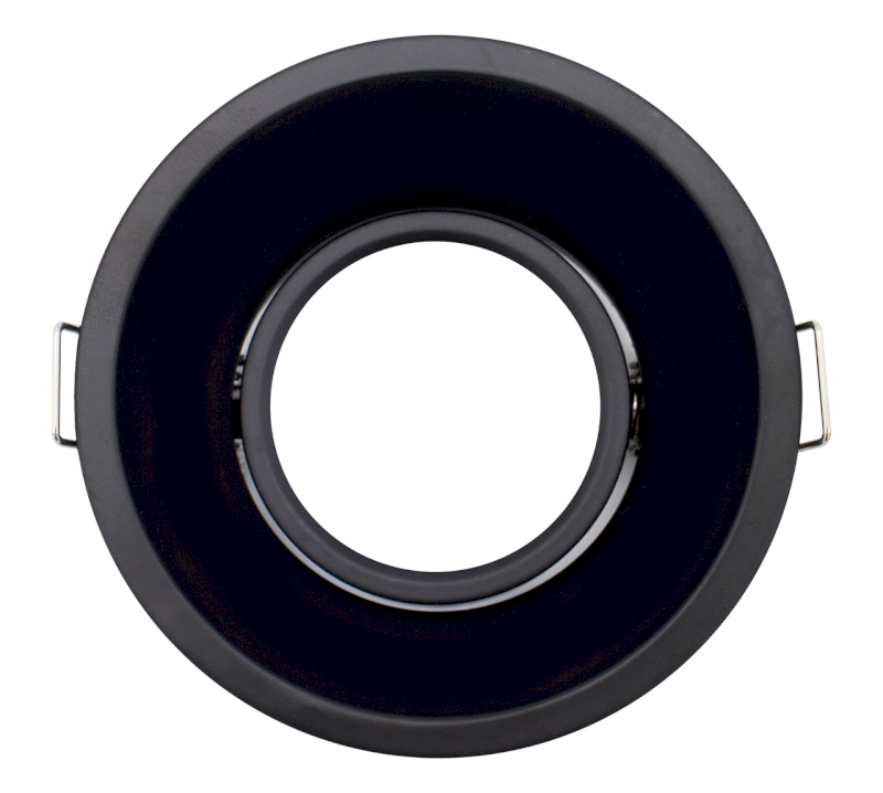 Aro Movel Redondo 90&ordm; Aluminio Gu10 Preto 92x60