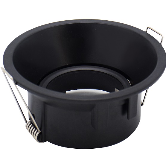 Aro Movel Redondo 90&ordm; Aluminio Gu10 Preto 92x60