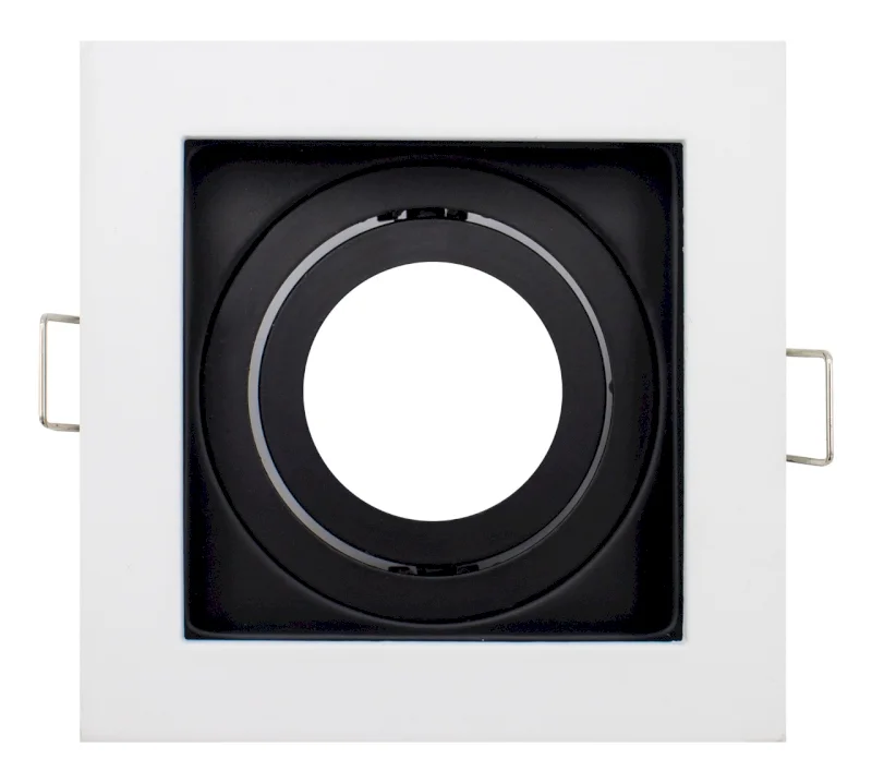 Aro M&oacute;vel Quadrado Aluminio Gu10 Branco E Preto
