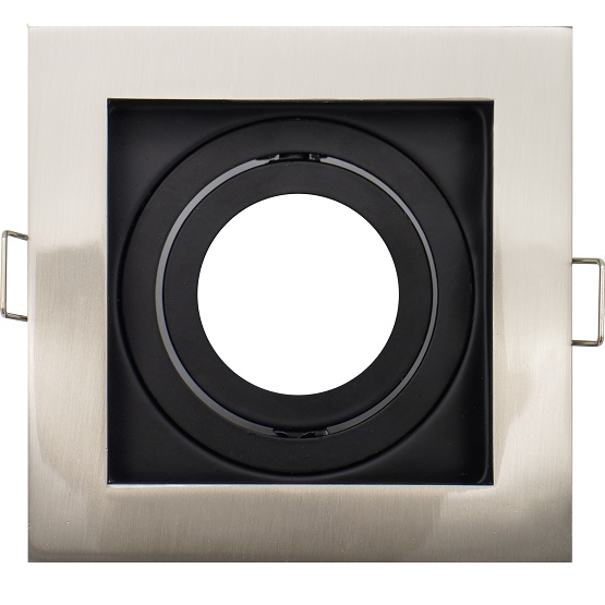 Aro Movel Quadrado Aluminio Gu10 Niquel E Preto