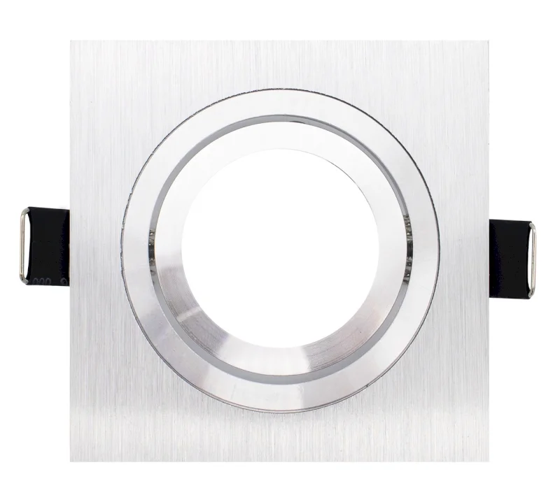 Aro M&oacute;vel Quadrado Aluminio Gu10 A&ccedil;o Escovado