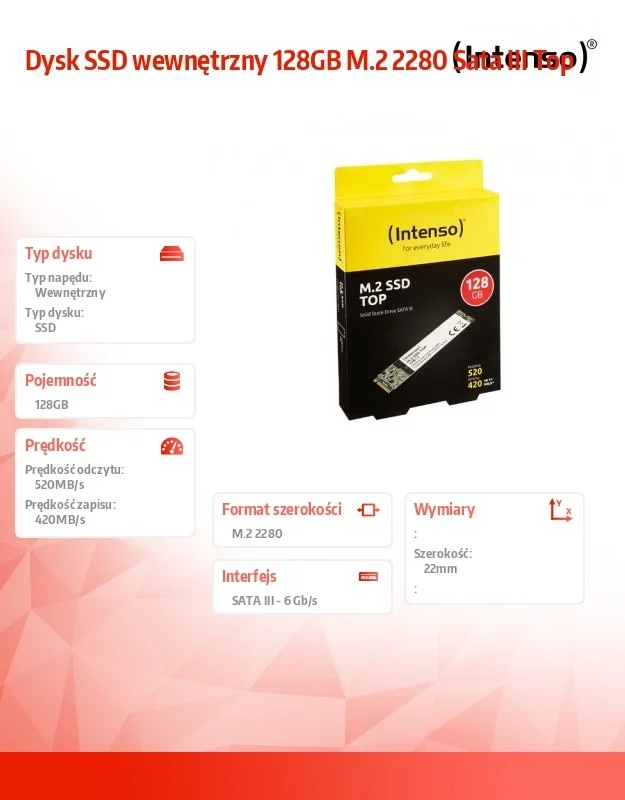 Intenso M.2 SSD Top        128gb Sata Iii