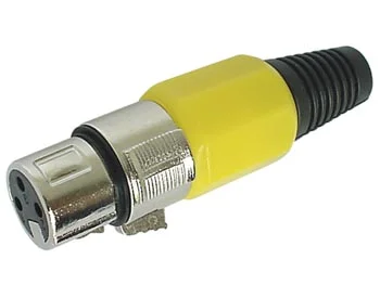 Conector Xlr 3p F&ecirc;mea - Nickel - Amarelo