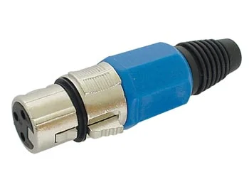 Conector Xlr 3p F&ecirc;mea - Nickel - Azul