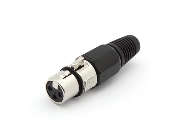 Conector Xlr 3p F&ecirc;mea - Nickel - Preto