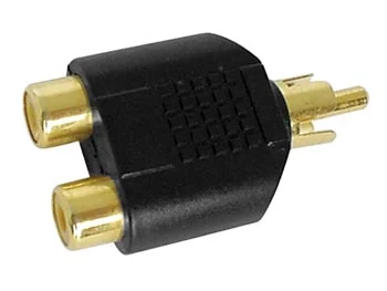 Dual Female Rca To Male Rca - Gold