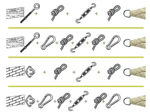 Kit de Montagem para Toldo de Sombra
