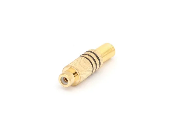 Enchufe Rca Hembra de Oro Negro
