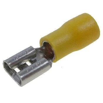Terminal Hembra Amarillo R&aacute;pido 6.3mm
