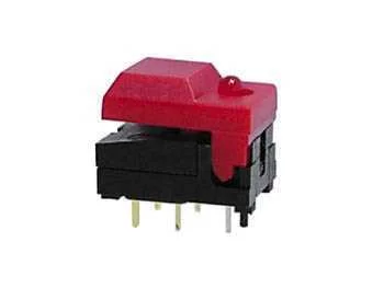 Digitast Dip Push-Button Switch Black Cap - Green Led