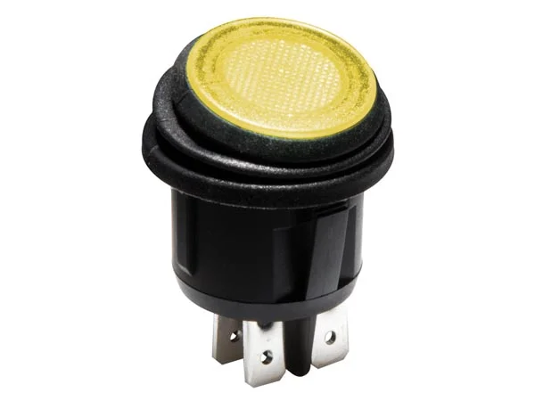 Interruptor Laranja LED Rocker Luminoso 2p  - On