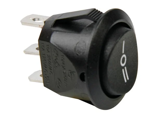 Interruptor Rocker Preto Bot&atilde;o 1p - On-Off-On