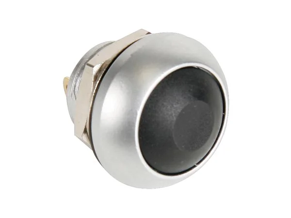Mini Interruptor Pulsador Metalico  Preto Bot&atilde;o 1p
