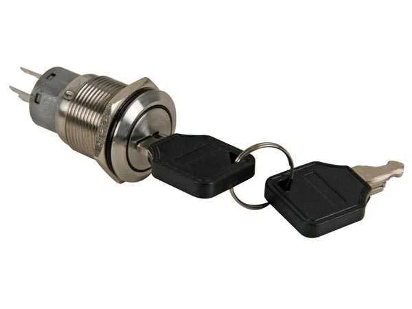 Stainless Steel Key Lock Switch Dpdt 2no 2nc - 19mm