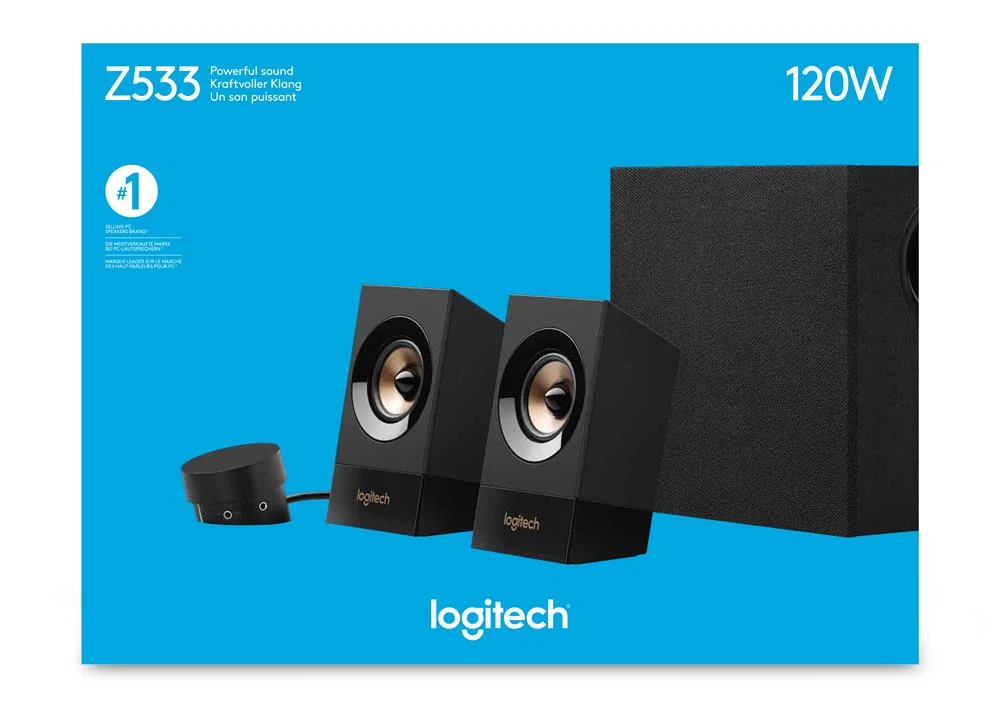 Colunas Logitech Z533 Stereo 2.1 120w Peak / 60w Rms Preto