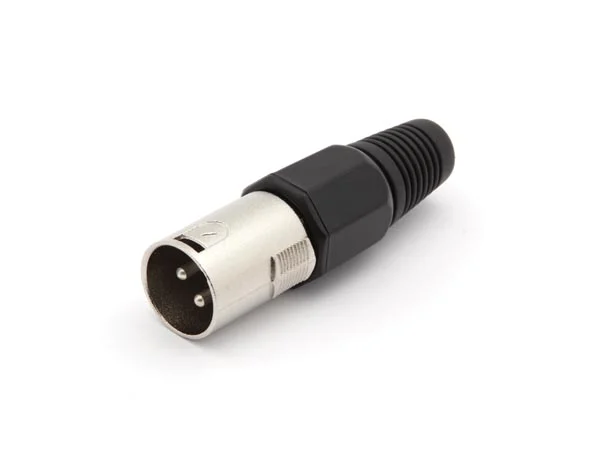 Enchufe Xlr Macho 3 Pines N&iacute;quel Negro