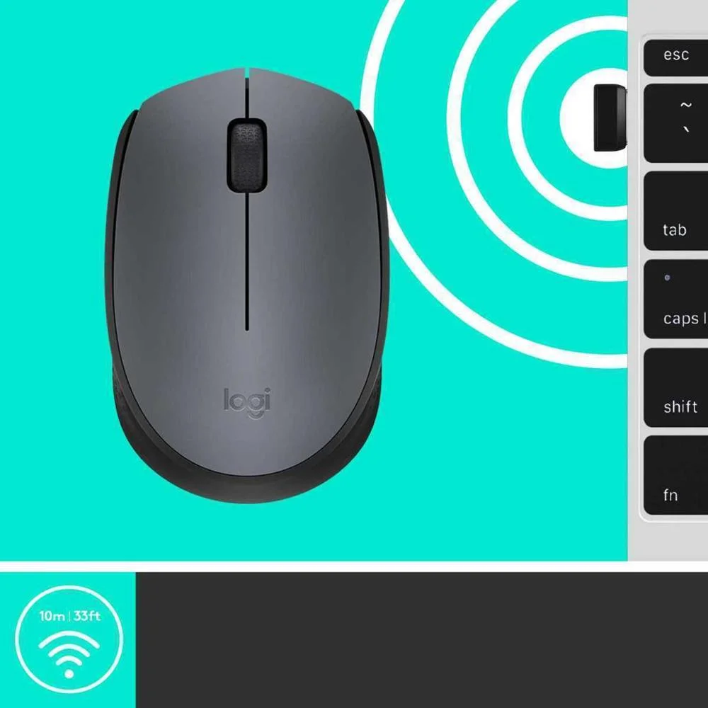Rato &Oacute;ptico Logitech M170 Wireless 1000dpi Cinza/Preto