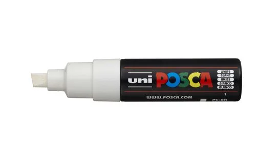 Marcador Pc-8k Posca Punta B 8mm. Blanco Uni-Ball.