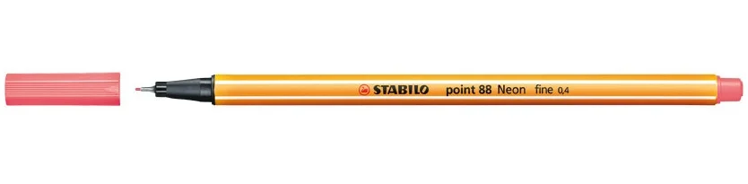 Rotulador Punta Fina Point 88 0.4mm Rojo Neon Sta.