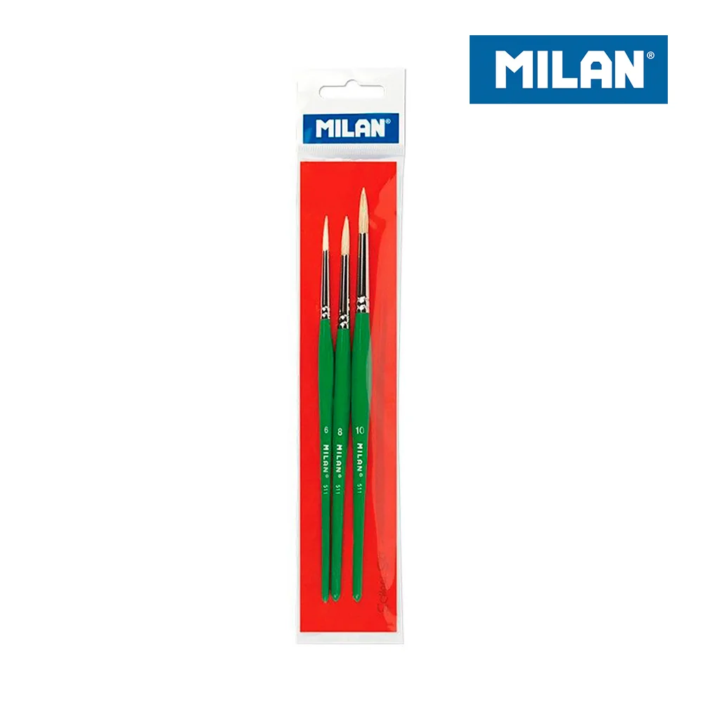 Blister 3 Pinceis Escolares para Cola e Tempera S.